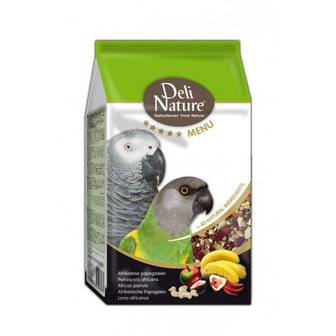 Deli Nature 5* menu Afrikaanse papegaaien