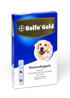 Bolfo Gold Hond 10 tot 25kg 4 Pipetten