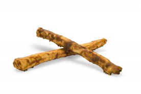 Runderhuid Kauwstick Met gedroogde Kippenborst 20 cm 2 stuks